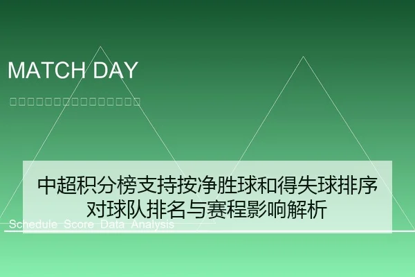 中超积分榜支持按净胜球和得失球排序 对球队排名与赛程影响解析